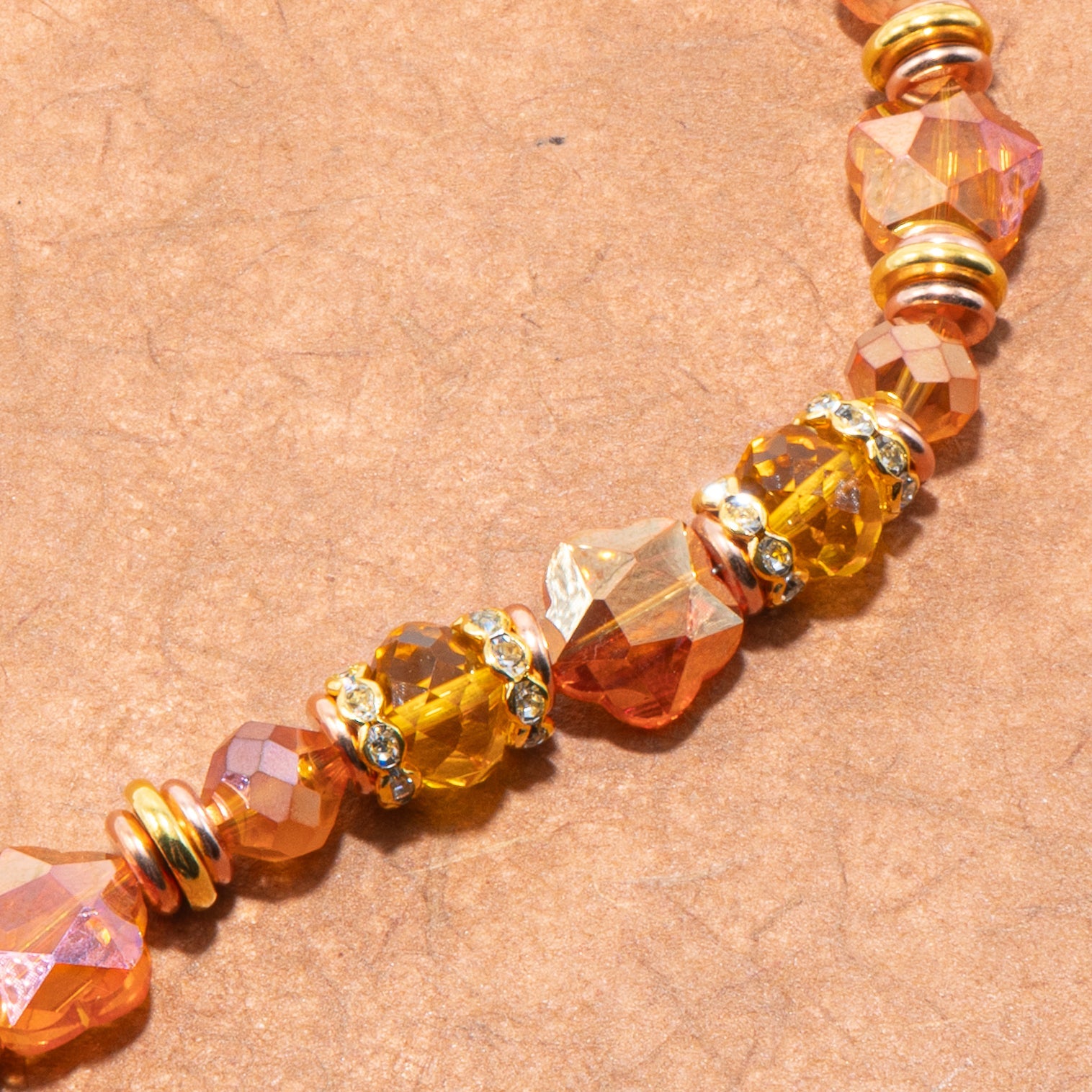 Glass Bead Strand in Pumpkin Seeds