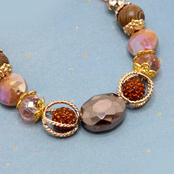 Glass Bead Strand in Urban Amber
