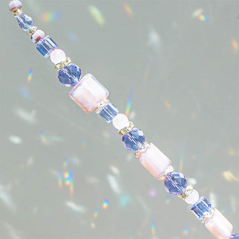 Glass Bead Strand in Life, Laugh, Lavender