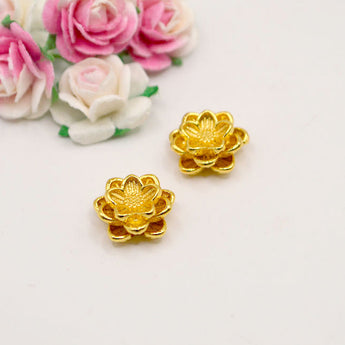 Gold Lotus Bead Pair