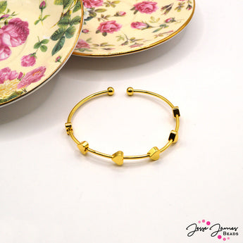 Golden Heart Brass Bangle