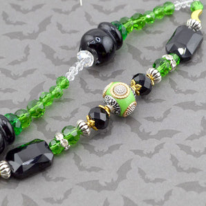 Halloween Lampwork Bead Strand in Witch's Cauldron