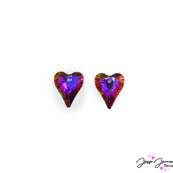 Purple Crystal Bead Pair
