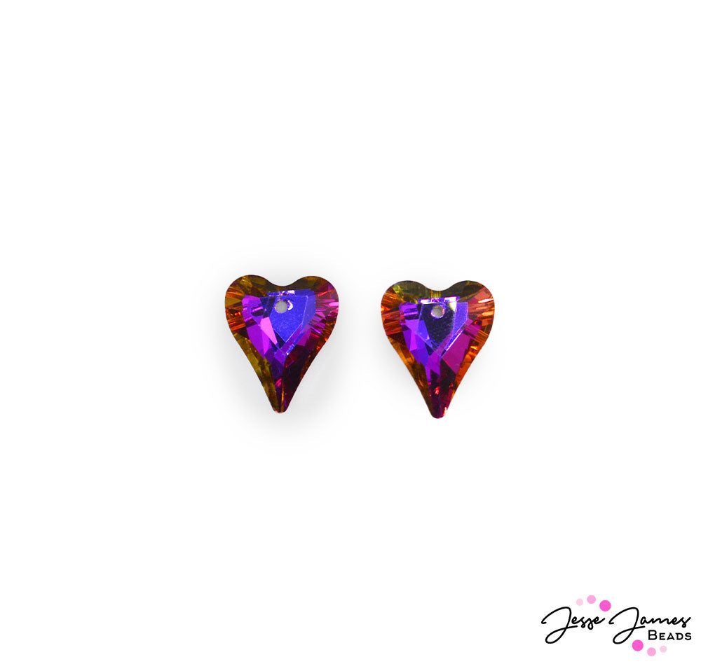 Purple Crystal Bead Pair