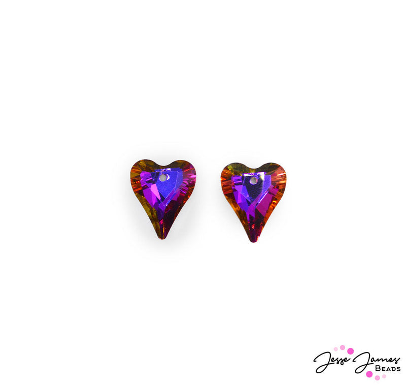 Purple Crystal Bead Pair