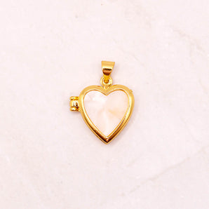 18K Gold Heart of Pearl Locket
