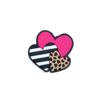 Heart Trio Silicone Focal Bead