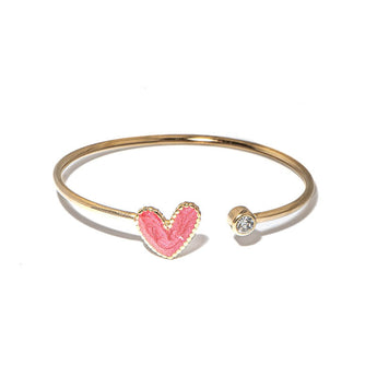 Hearts Aglow Enamel Cuff Bangle