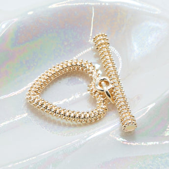 Hearts of Gold Brass Toggle Clasp