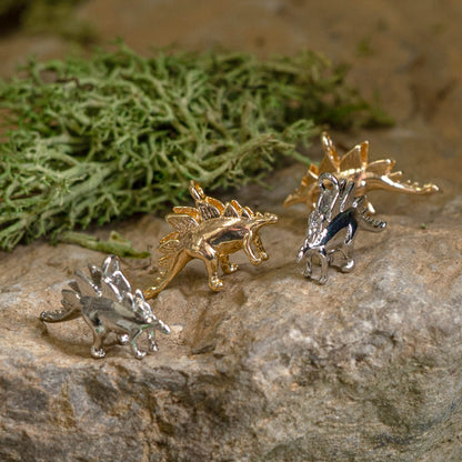 Herd Of Stegosaurus Brass Charm Pairs