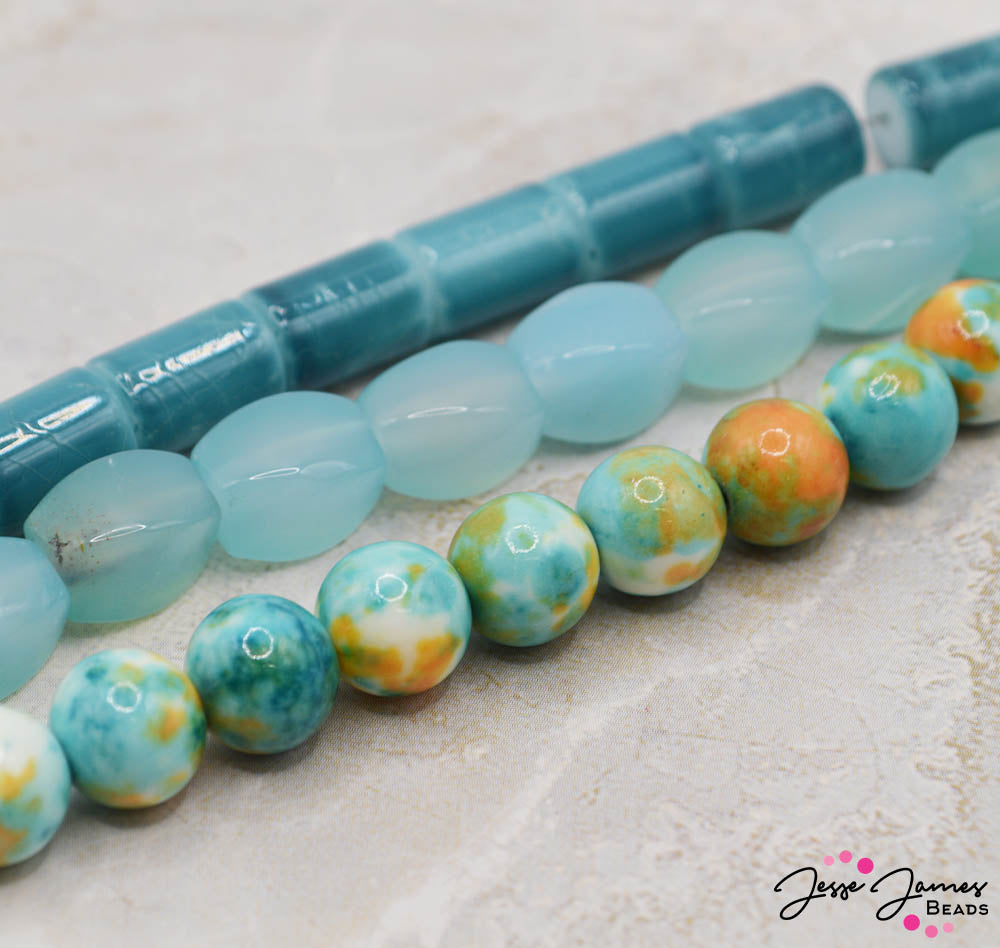 Ombré Trio Bead Strands in High Tide