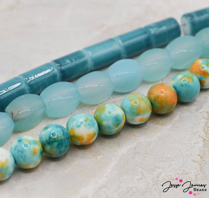 Ombré Trio Bead Strands in High Tide