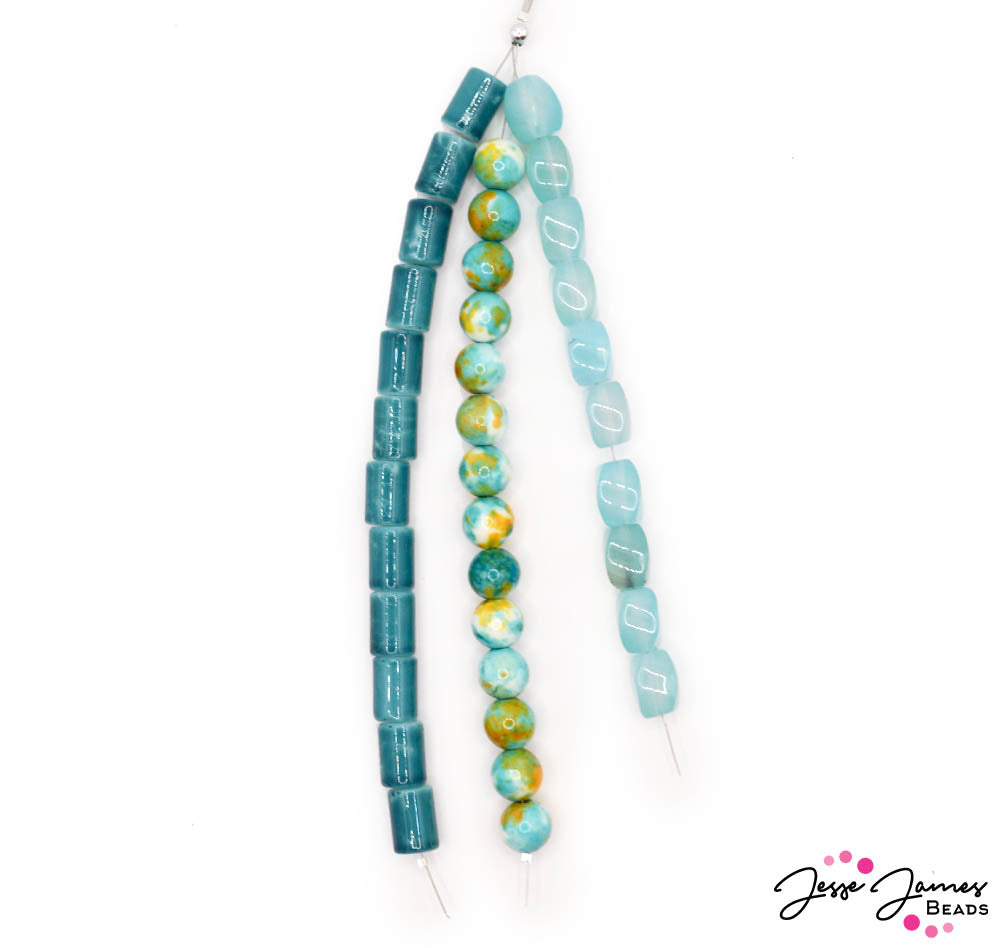 Ombré Trio Bead Strands in High Tide