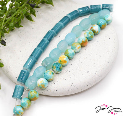 Ombré Trio Bead Strands in High Tide