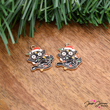 Holiday Hijinx Kitty Charm Pair