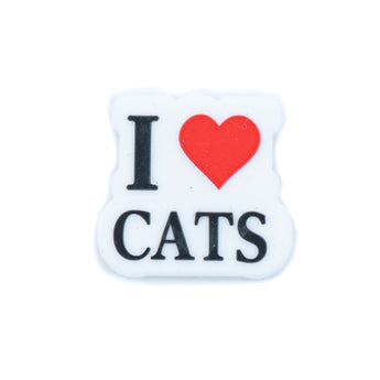 I Love Cats Silicone Focal Bead