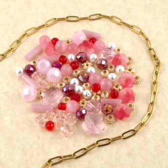Ice Cream Glass Bead Mix in Strawberry Cheesecake