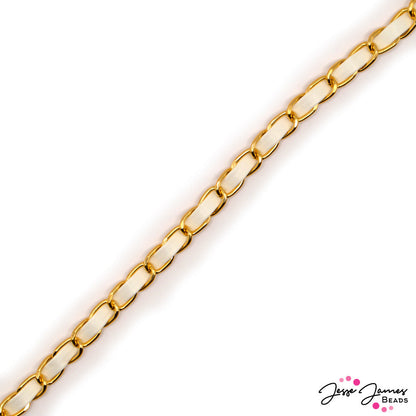 Illuminating Faux Leather Chain in Gold