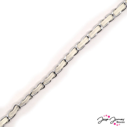 Illuminating Faux Leather Chain in Silver