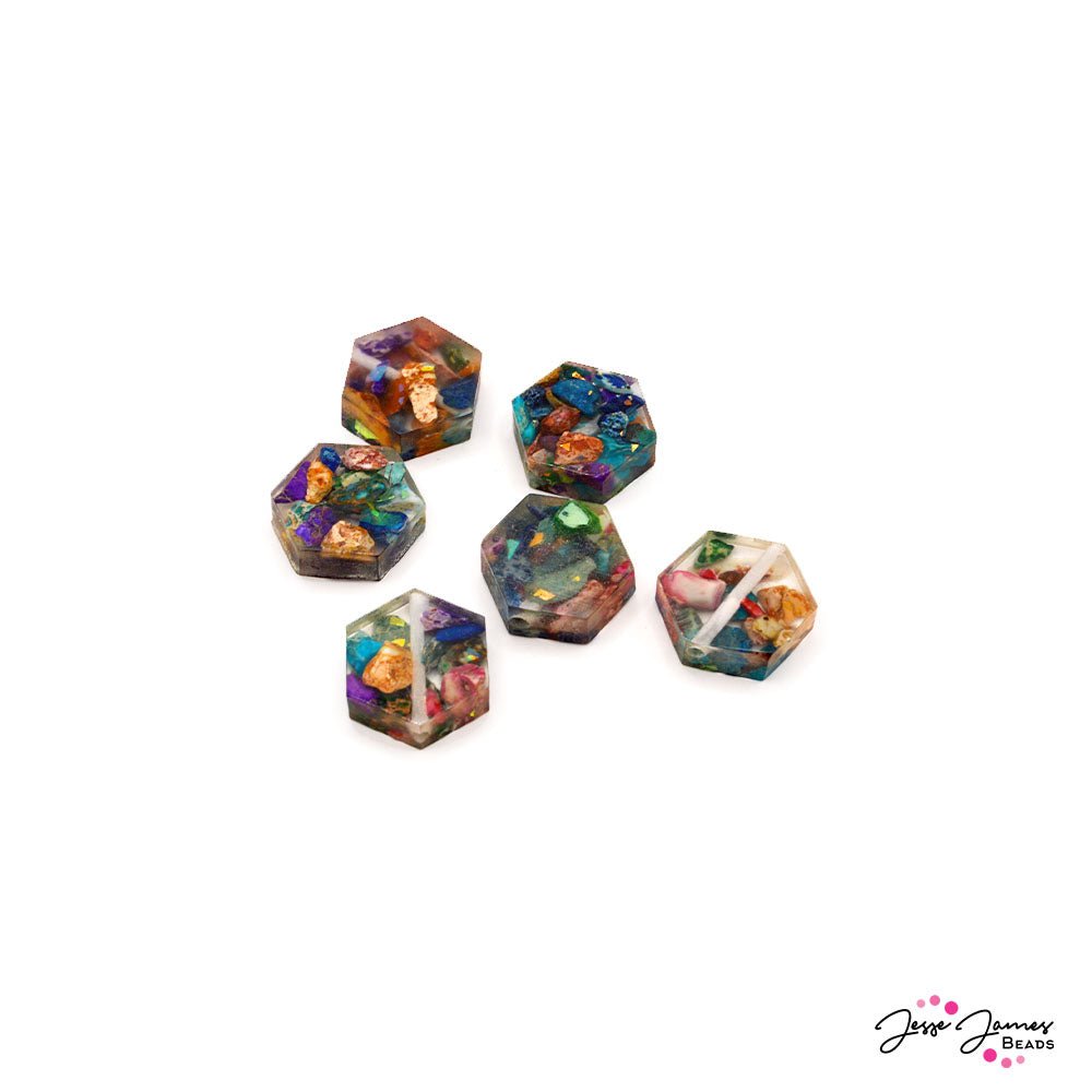 Rainbow Hex Imperial Jasper Bead Set