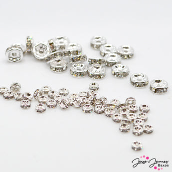 JJB Rhinestone Spacers Set in Silver