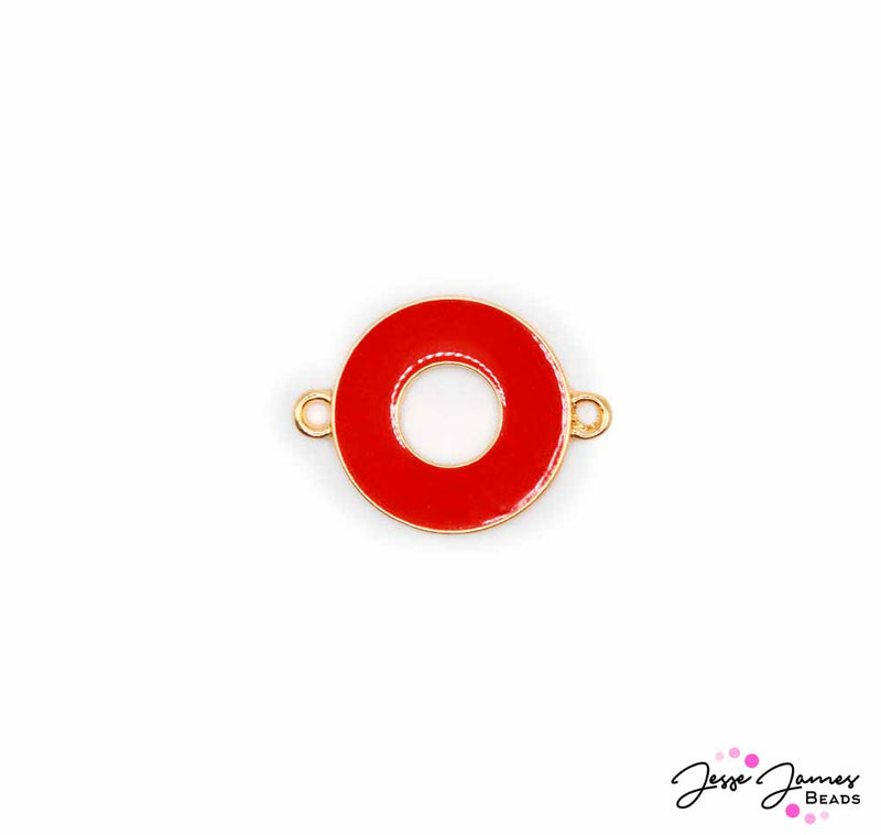 JPhresh Designs Donut Connector in Red and Gold