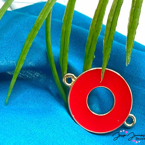 JPhresh Designs Donut Connector in Red and Gold