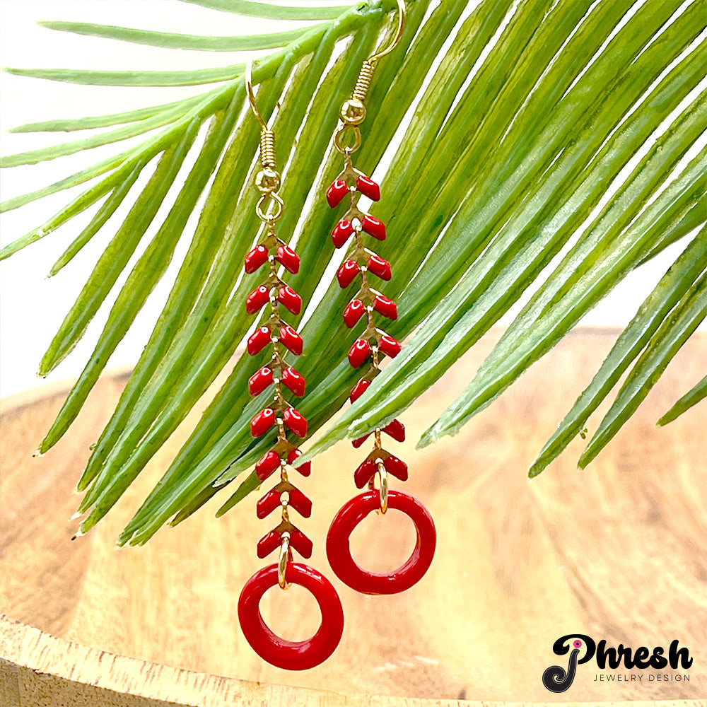 jPhresh Designs Red Enamel Earrings