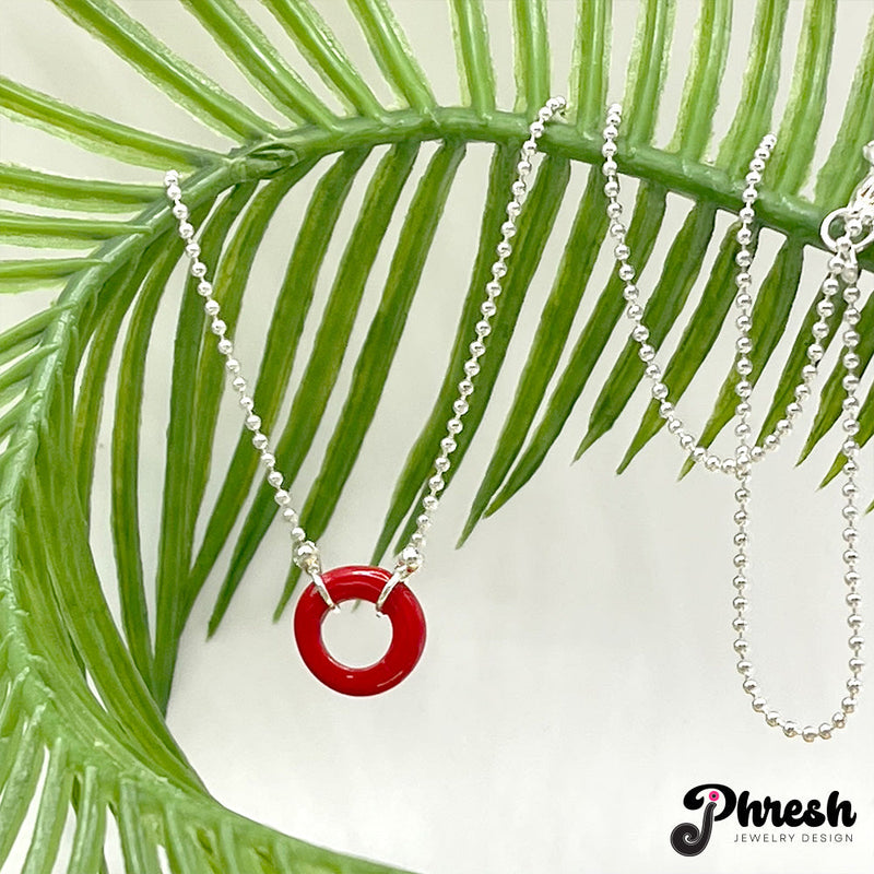 jPhresh designs Red & Silver Simple Necklace