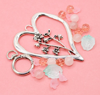Birth Month Flower Keychain Kit in July Pink Water Lilies