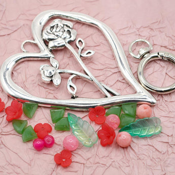 Birth Month Flower Keychain Kit in June Rose