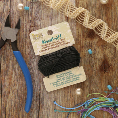 BeadSmith Knot It Waxed Poly Cord in Black