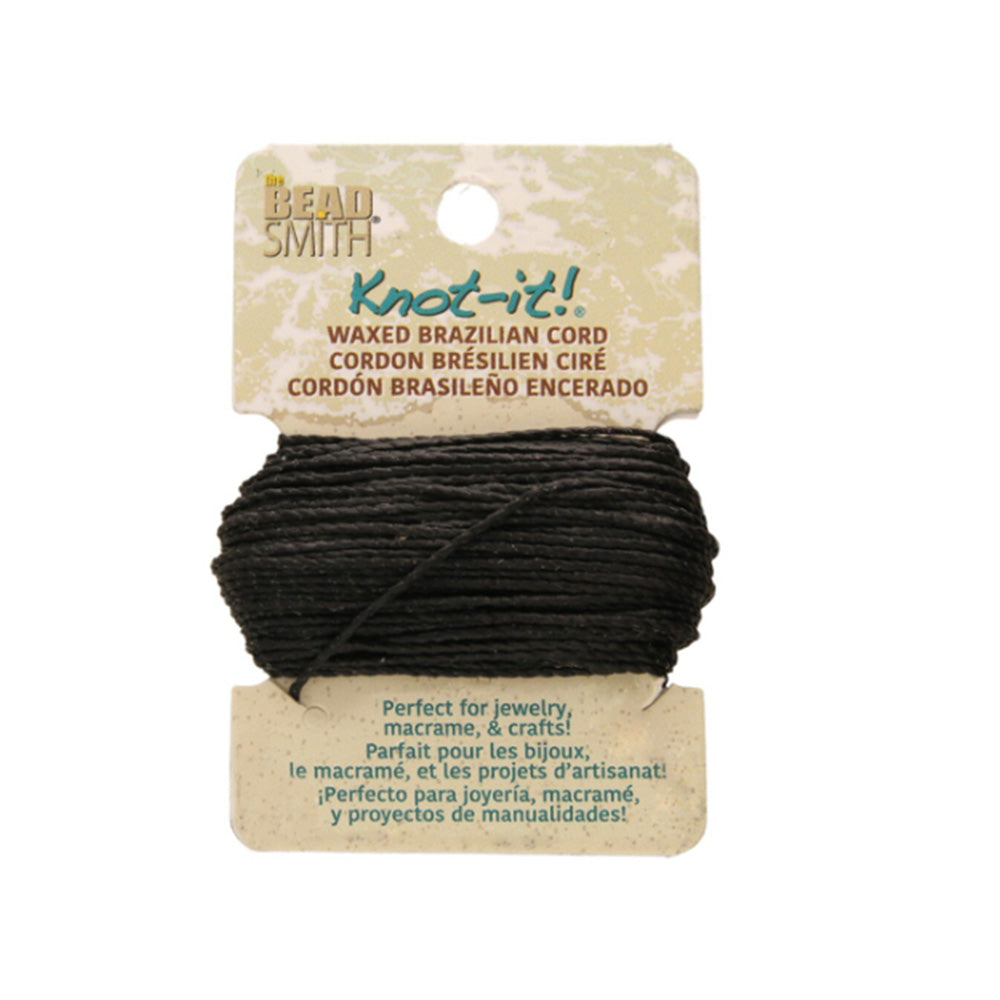 BeadSmith Knot It Waxed Poly Cord in Black