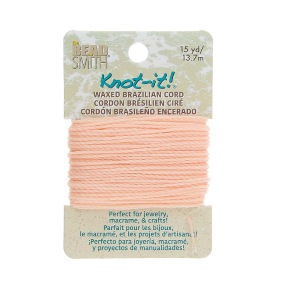 BeadSmith Knot It Waxed Poly Cord in Light Pink