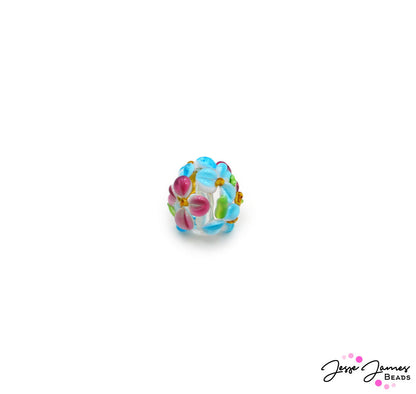 lampwork-bead-focal-in-blue-bouquet