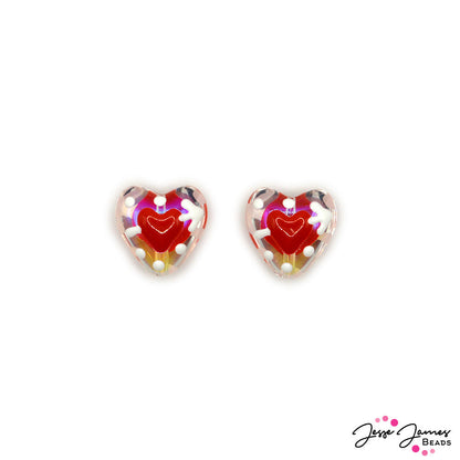 Lampwork Bead Pair in Love On The Brain