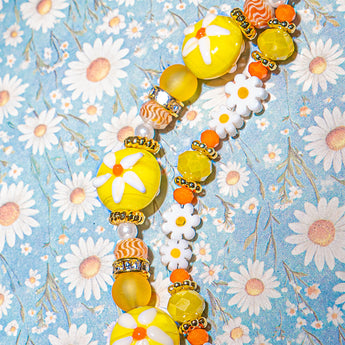Lampwork Bead Strand Duo in Coming Up Daisies