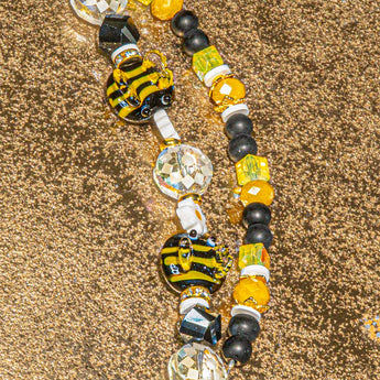 Lampwork Bead Strand Duo in Buzzy Bees