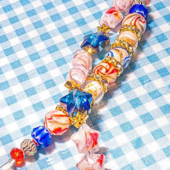 Lampwork Bead Strand Duo in Let Freedom Ring