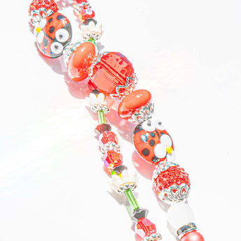 Lampwork Bead Strand Duo in Love Like Ladybugs