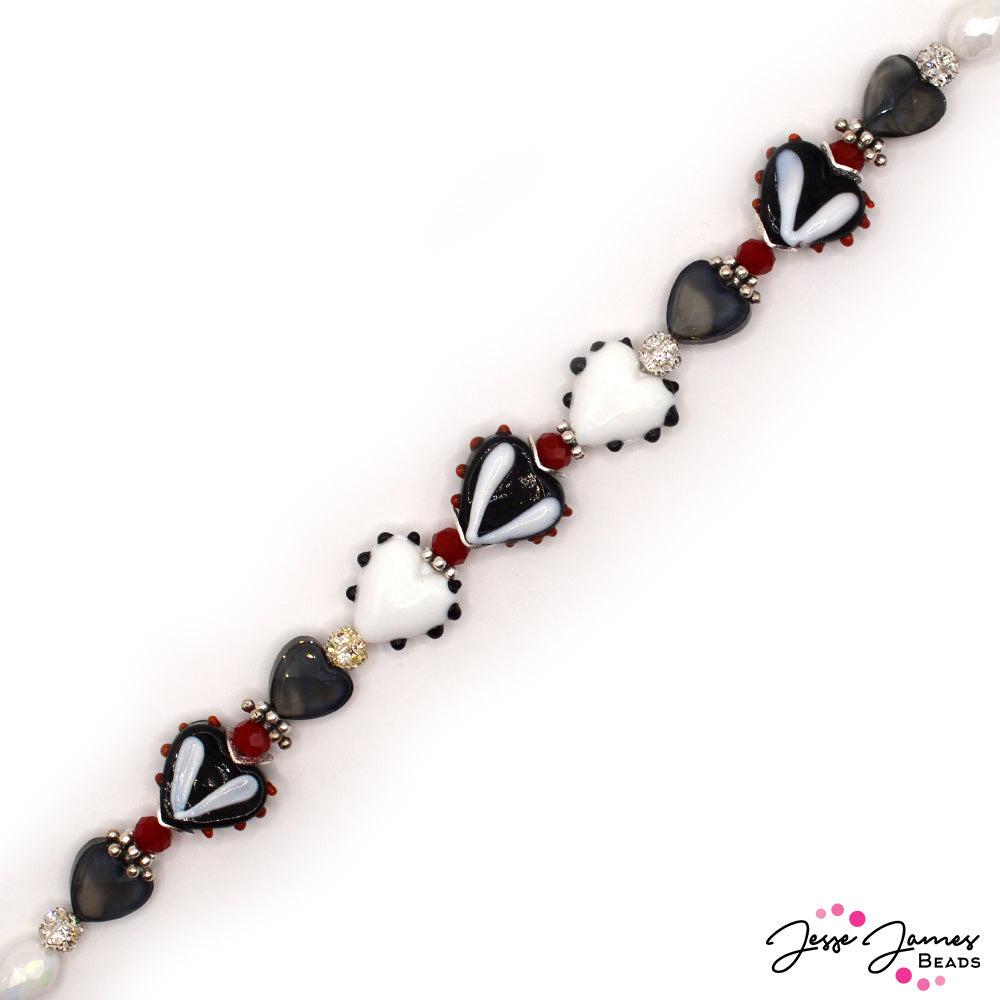 Lampwork Bead Strand in Dark Romance