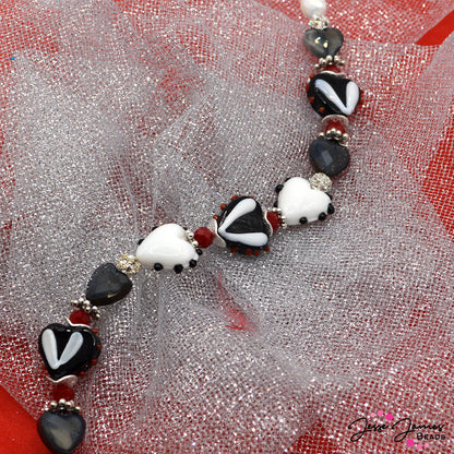 Lampwork Bead Strand in Dark Romance