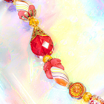 Lampwork Bead Strand in Ohia Lehua
