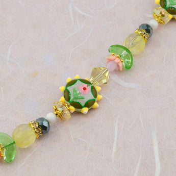 Lampwork Bead Strand in Party Peony Pink