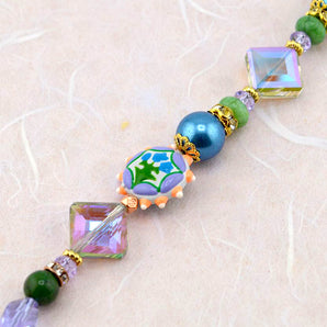 Lampwork Bead Strand in Vibrant Bold Blooms