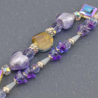 Lampwork Glass Bead Strand Duo in For The Love of Purple