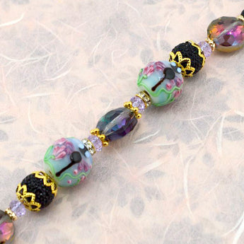 Lampwork Glass Bead Strand in Dragonfly Days