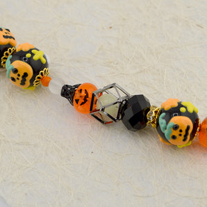 Lampwork Halloween Bead Strand in Jackie-o-Lanterns