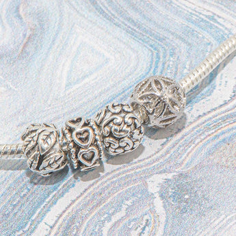 Large Hole Bead Set in Slip Into Silver
