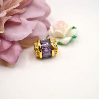 Live Love Sparkle Large Hole Bead in Amethyst